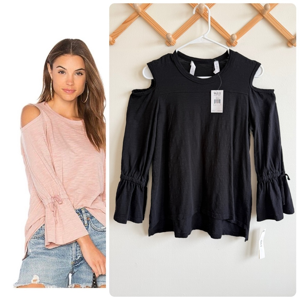 WILT Cold Shoulder Longsleeve Top made in USA